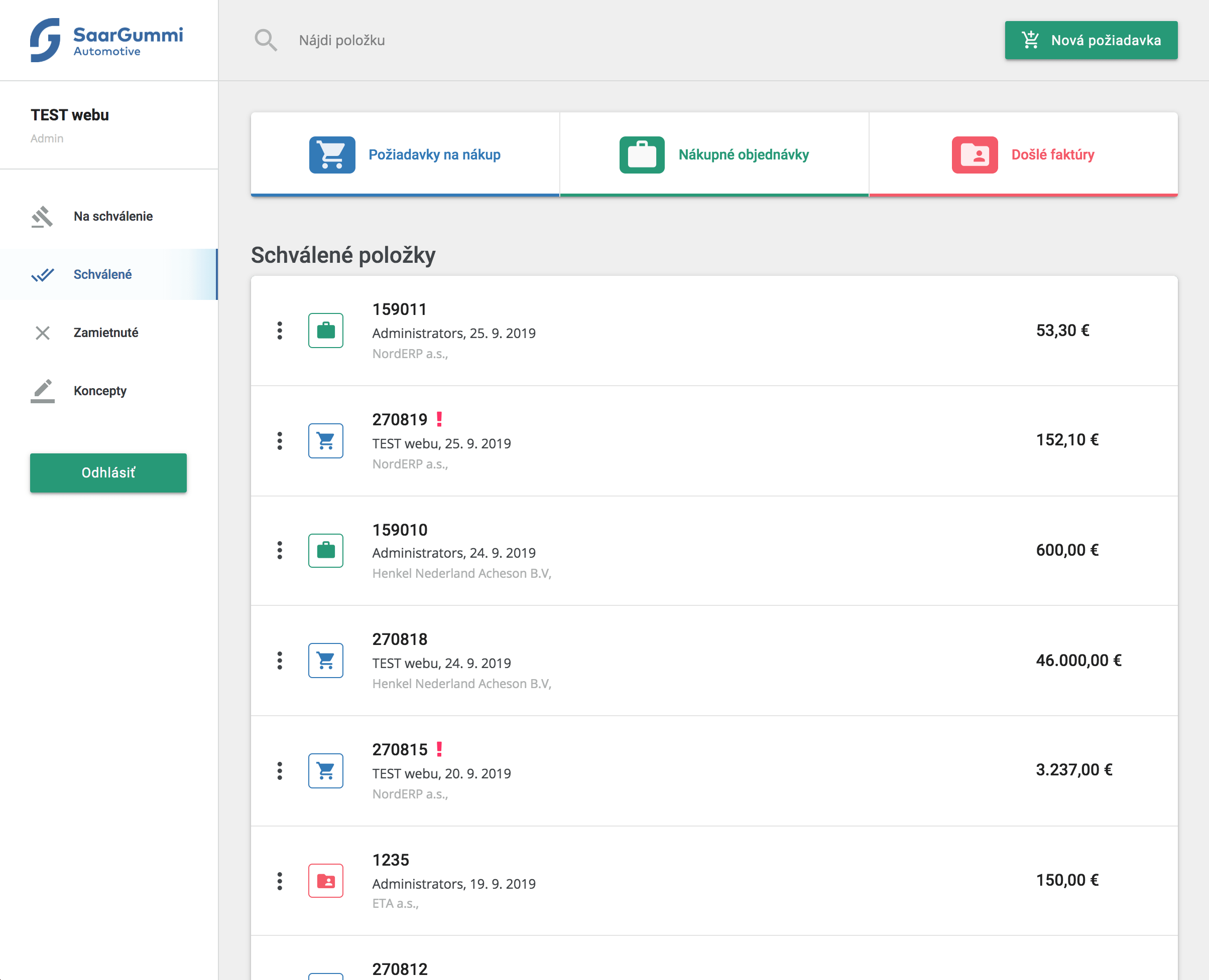 Approval App (NordERP)